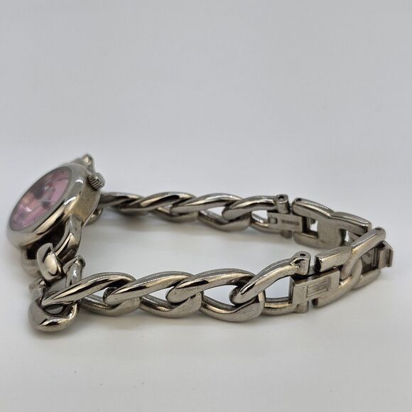 Tommy Hilfiger Women's Watch 22MM Pink Dial Chain Bracelet Band 7" New Battery - Picture 7 of 10